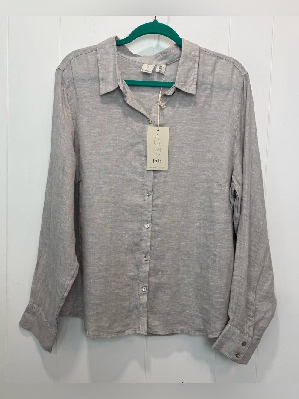 NWT Joie 100% Linen Button Down Blouse Top Size XL